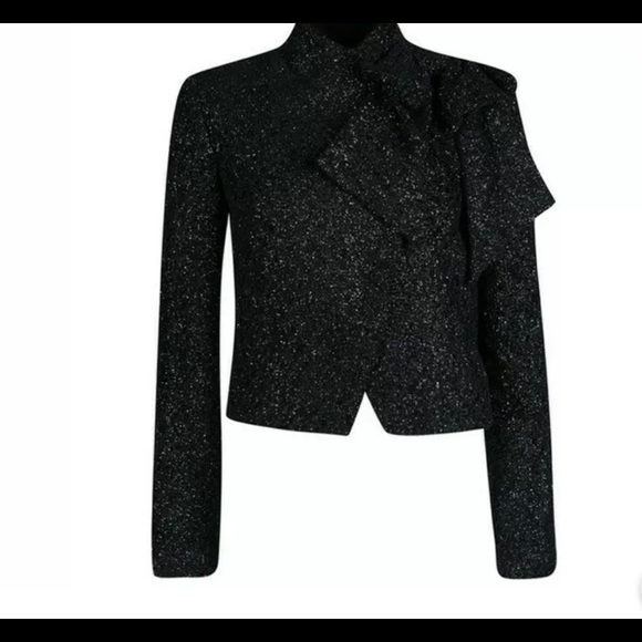 Alice+ Olivia Hope Black Metallic Cropped Jacket - Picture 9 of 9